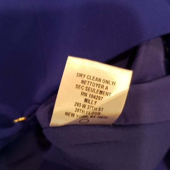 MILLY Blue Italian Cady Fit & Flare Kelly Dress 8 - Picture 10 of 14